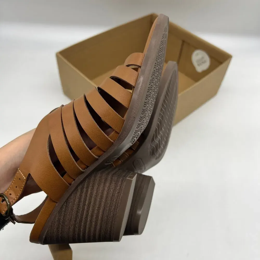 Frye and Co. Womens Galia Heeled Sandals Brown Tan Size 7M
